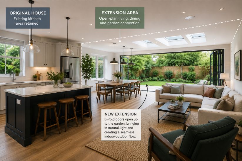 open plan extension
